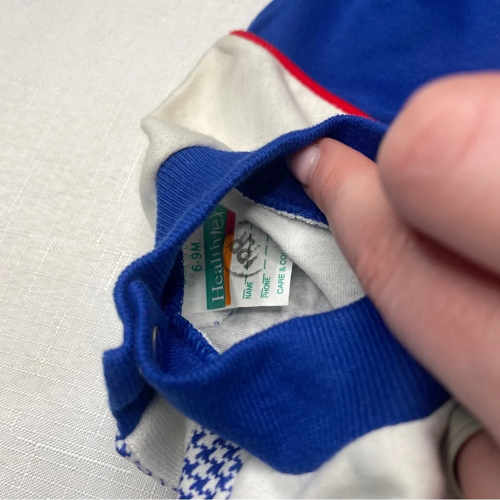 Healthtex Blue and White Dress with Red airplane Accents size 6-9 months